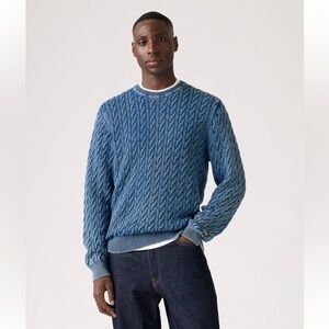Levi’s Blue Cable Knit Crewneck Sweater Presidio True Indigo SZ L